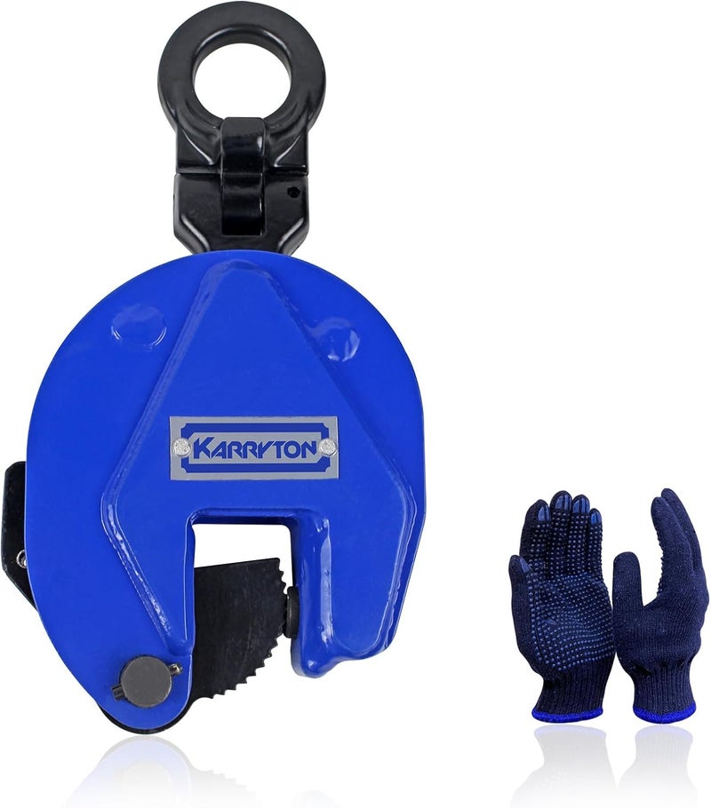 KARRYTON Vertical Plate Clamp, 1Ton/2200LB Working Load, Jaw Opening 0.8IN, Industrial Steel Plate Clamp for Lifting and Transporting - Image 1